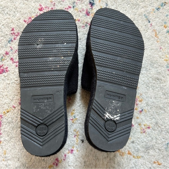 Hunter Terry Towelling Platform Slide Sandal in Black sz 9 - Picture 3 of 7
